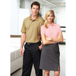 Izod Womens Short Sleeve Silk Wash Pique - Dark/Color 
