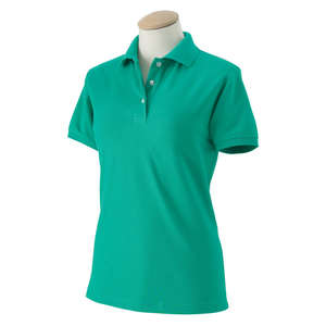 Izod Womens Short Sleeve Silk Wash Pique - Dark/Color Jade Vine