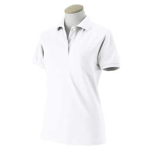 Izod Womens Short Sleeve Silk Wash Pique - Dark/Color White