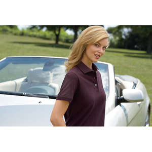 Custom Promotional Izod Womens Short Sleeve Silk Wash Pique - Dark/Color