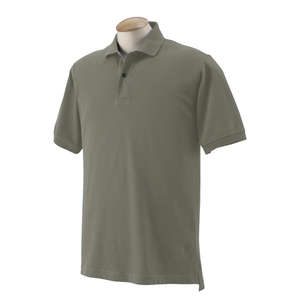 Izod Mens Short Sleeve Silk Wash Pique - Dark/Color Green, Stone