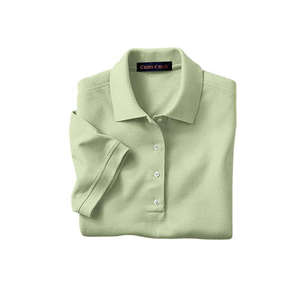 Jerzees Womens Pima Cotton Baby Pique Double Mesh Polo - Dark/All Green, Bamboo