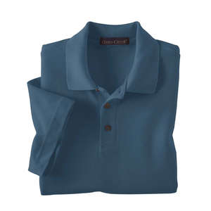 Custom Promotional Jerzees Cross Creek Mens Pima Cotton Baby Pique Double Mesh Polo - Dark/All