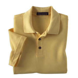Jerzees Cross Creek Mens Pima Cotton Baby Pique Double Mesh Polo - Dark/All Yellow, Maize