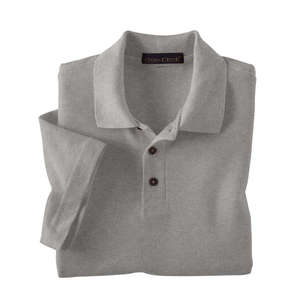 Jerzees Cross Creek Mens Pima Cotton Baby Pique Double Mesh Polo - Dark/All Gray, Sport