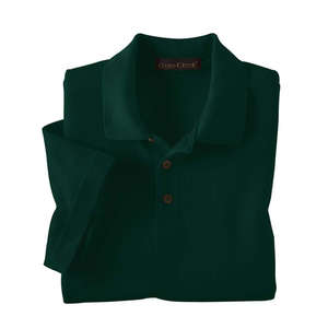 Jerzees Cross Creek Mens Pima Cotton Baby Pique Double Mesh Polo - Dark/All Green, Black Forest