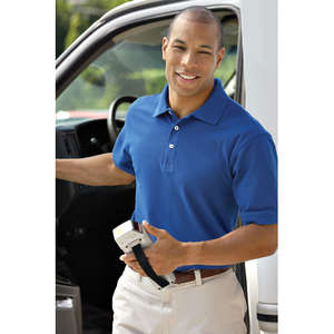 Harriton Mens Short Sleeve Pique Polo - Dark/Color (6.5 oz)