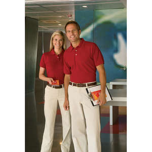 Harriton Mens Short Sleeve Pique Polo - Dark/Color (6.5 oz)