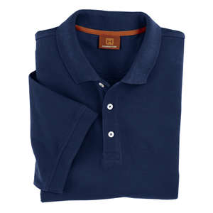 Harriton Mens Short Sleeve Pique Polo - Dark/Color (6.5 oz) Blue, Navy