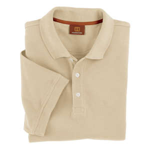 Harriton Mens Short Sleeve Pique Polo - Dark/Color (6.5 oz) Gray, Stone