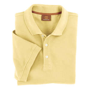 Harriton Mens Short Sleeve Pique Polo - Dark/Color (6.5 oz) Yellow, Straw