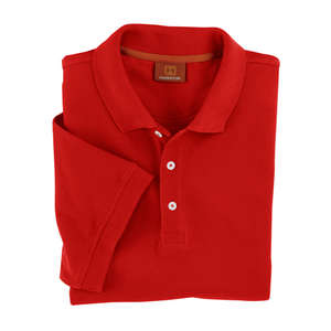 Harriton Mens Short Sleeve Pique Polo - Dark/Color (6.5 oz) Red