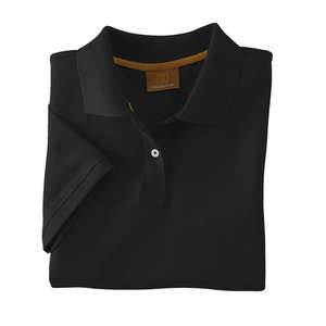 Harriton Womens Short Sleeve Pique Polo - Dark/Color (6.5 oz) Black