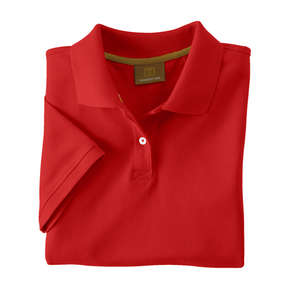 Harriton Womens Short Sleeve Pique Polo - Dark/Color (6.5 oz) Red