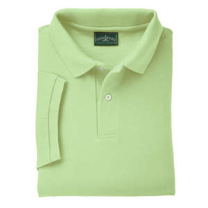 Outer Banks Mens Cotton Pique Polo - Dark/All Green, Spring