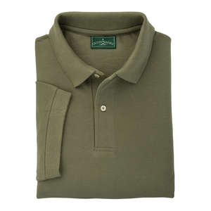 Outer Banks Mens Cotton Pique Polo - Dark/All Green, Moss