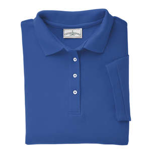 Outer Banks Womens Cotton Pique Polo - Dark/All Blue, Bright Royal
