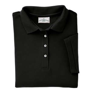 Outer Banks Womens Cotton Pique Polo - Dark/All Black