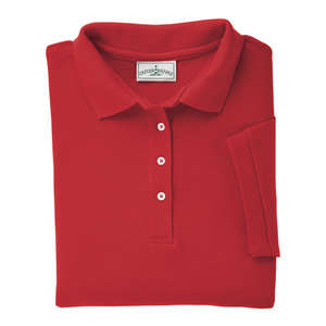 Outer Banks Womens Cotton Pique Polo - Dark/All Red, Bright