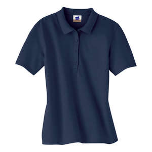 Hanes Womens Cotton Pique Sport Shirt - Dark/Colors Blue, Navy