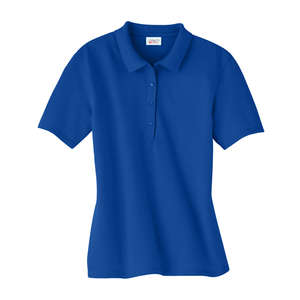 Hanes Womens Cotton Pique Sport Shirt - Dark/Colors Blue, Deep Royal