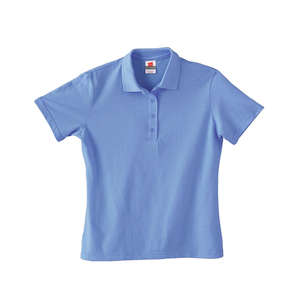 Hanes Womens Cotton Pique Sport Shirt - Dark/Colors Blue, Carolina