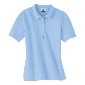 Hanes Womens Cotton Pique Sport Shirt - Dark/Colors Blue, Light