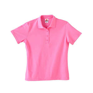 Hanes Womens Cotton Pique Sport Shirt - Dark/Colors Pink