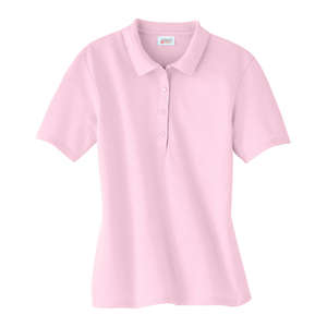 Hanes Womens Cotton Pique Sport Shirt - Dark/Colors Pink, Pale