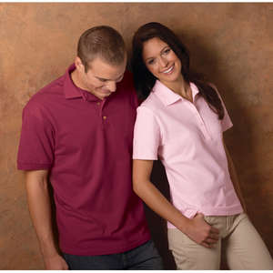 Hanes Mens Cotton Pique Sport Shirt - Dark/Color