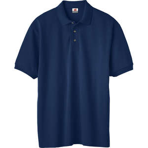 Hanes Mens Cotton Pique Sport Shirt - Dark/Color Blue, Deep Navy