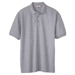 Hanes Mens Cotton Pique Sport Shirt - Light/Heather Steel, Light