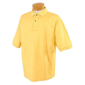 Jerzees Cotton Pique Sport Shirt - Dark/Color Yellow, Maize