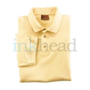 Harriton Short Sleeve Interlock Polo - Dark/Color Yellow, Straw
