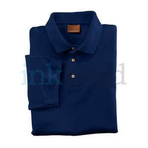 Harriton Short Sleeve Interlock Polo - Dark/Color Blue, Navy