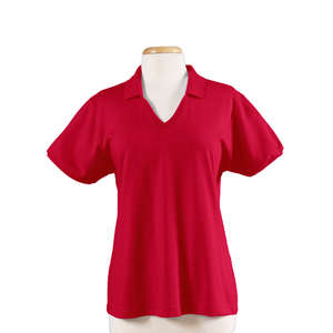 Jerzees Womens 50/50 SpotShield Jersey Polo - Dark/Color Red