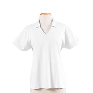 Custom Promotional Jerzees Womens 50/50 SpotShield Jersey Polo - White/Neutral