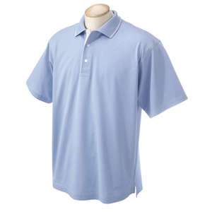 Chestnut Hill Mens Performance Plus Mercerized Polo - Dark/All Blue, Dusty/White