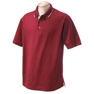 Chestnut Hill Mens Performance Plus Mercerized Polo - Dark/All Merlot/Ivory
