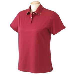Chestnut Hill Womens Performance Plus Mercerized Polo - Dark/All Merlot/Ivory