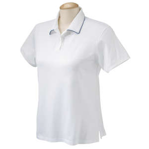 Chestnut Hill Womens Performance Plus Mercerized Polo - Dark/All White/Blue, New Navy
