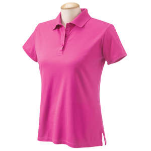 Chestnut Hill Womens Performance Plus Jersey Polo - Dark/Color Pink, Hibiscus