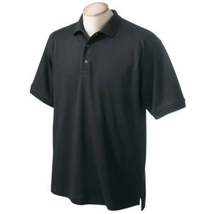 Chestnut Hill Mens Pima Cotton Polo - Dark/All Black
