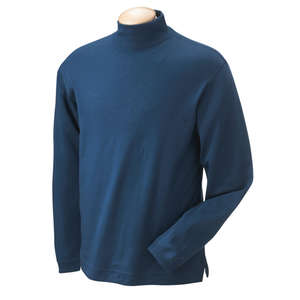 Chestnut Hill Unisex Pima Cotton Mock Neck - Dark/All Blue, New Navy