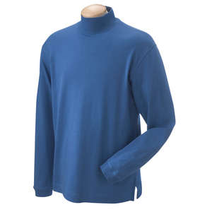 Chestnut Hill Unisex Pima Cotton Mock Neck - Dark/All Blue, Atlantic