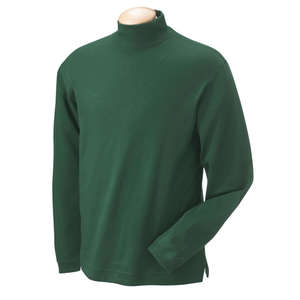 Chestnut Hill Unisex Pima Cotton Mock Neck - Dark/All Green, Pine