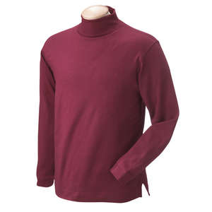 Chestnut Hill Unisex Pima Cotton Mock Neck - Dark/All Merlot