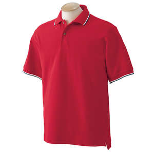 Izod Mens Two-Color Tipped Polo - Dark/All Red, Real/White/Blue, Navy