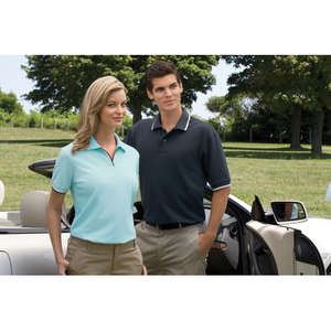 Izod Womens Two-Color Tipped Polo - Dark/All