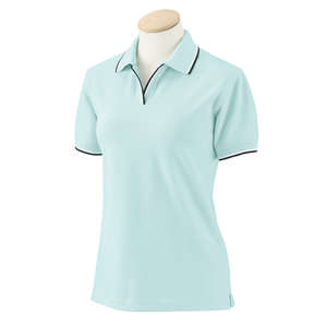 Izod Womens Two-Color Tipped Polo - Dark/All Opal/White/Black